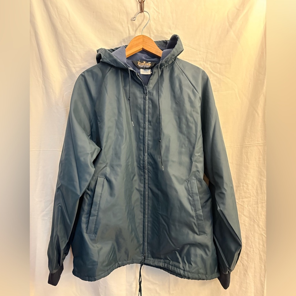 EUC Vintage Auburn Sportswear UPMC Large Navy Nylon Button Up Jacket USA Coach